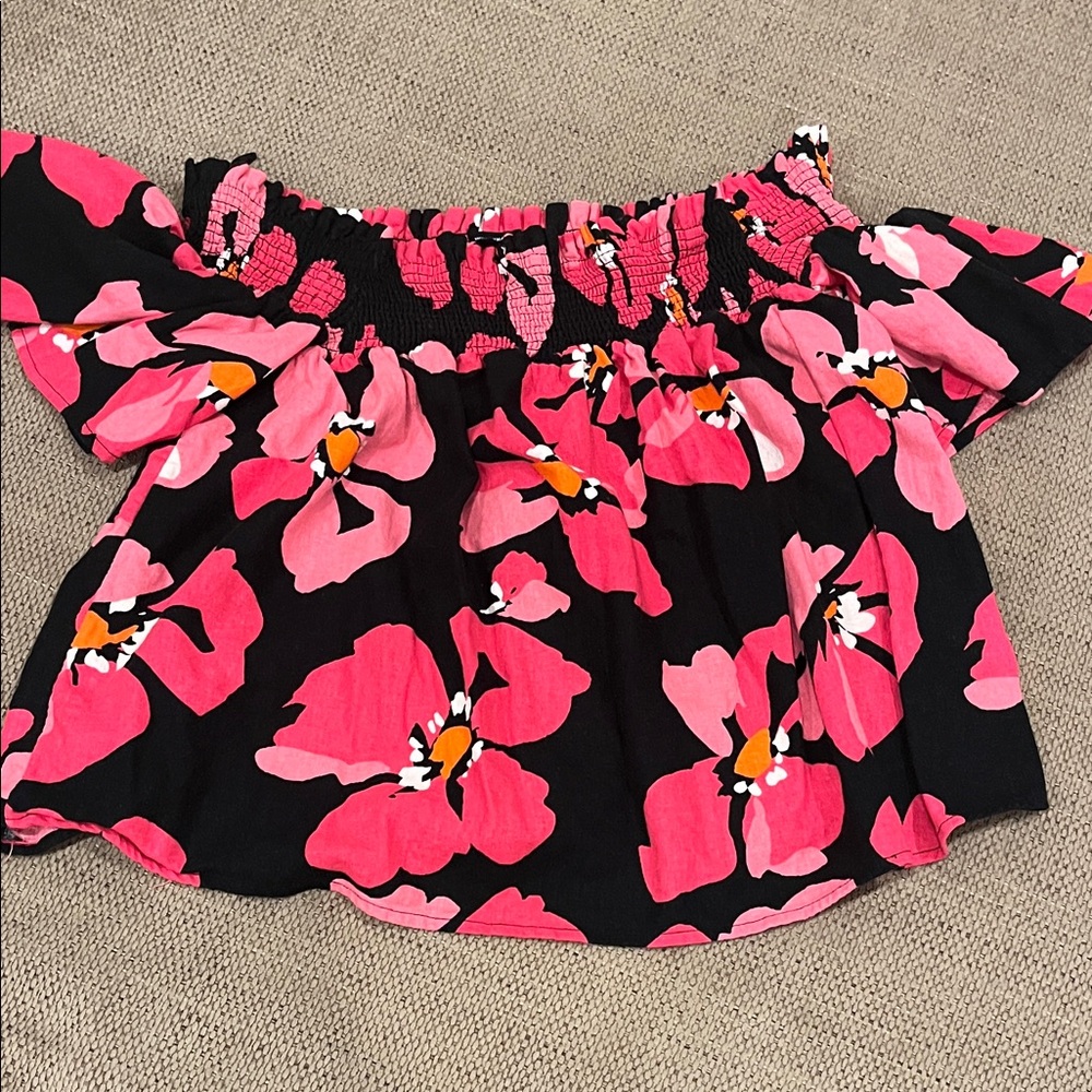 Who What Wear Pink and Black Top